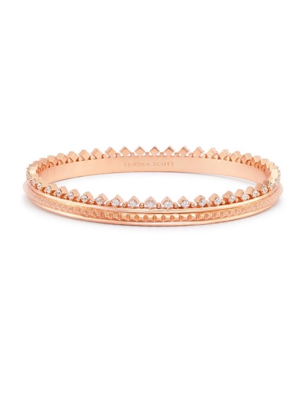 Kendra Scott Rose Gold Crystal Pyramid Stack Bangle Set